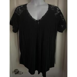 Torrid Top Super Soft Black Lace Sz 2